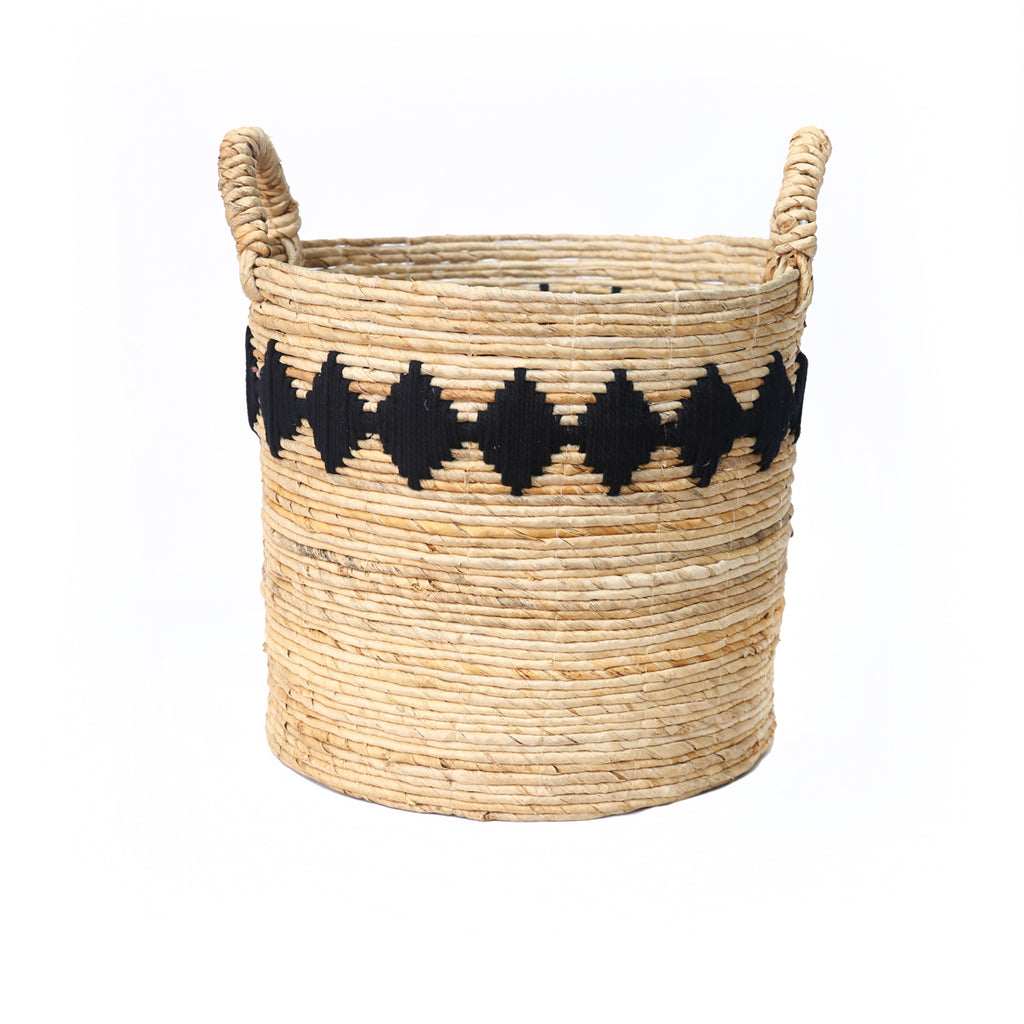 The Banana Stitched Baskets - Natural Black - Medium