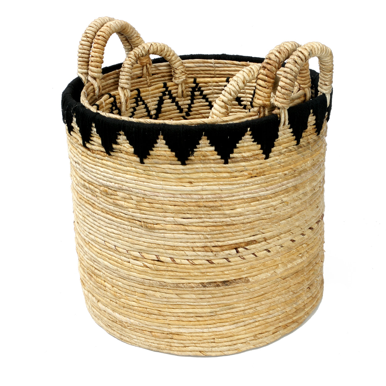 The Banana Stitched Baskets - Natural Black - SET3