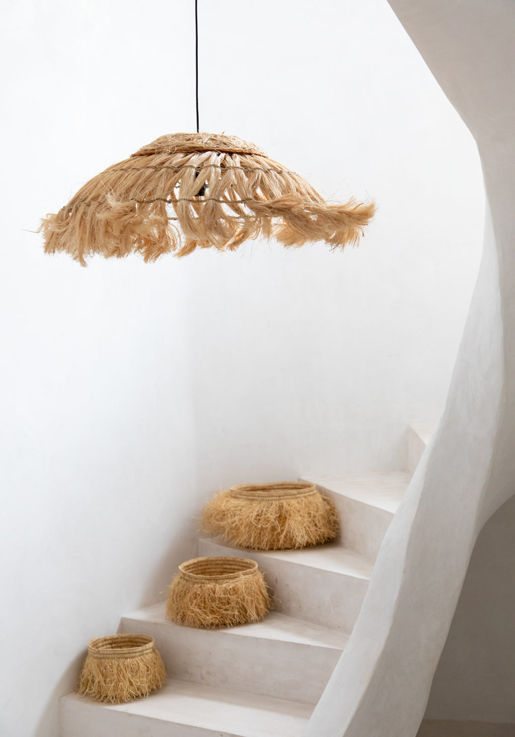 The Abaca Disc Pendant - Natural